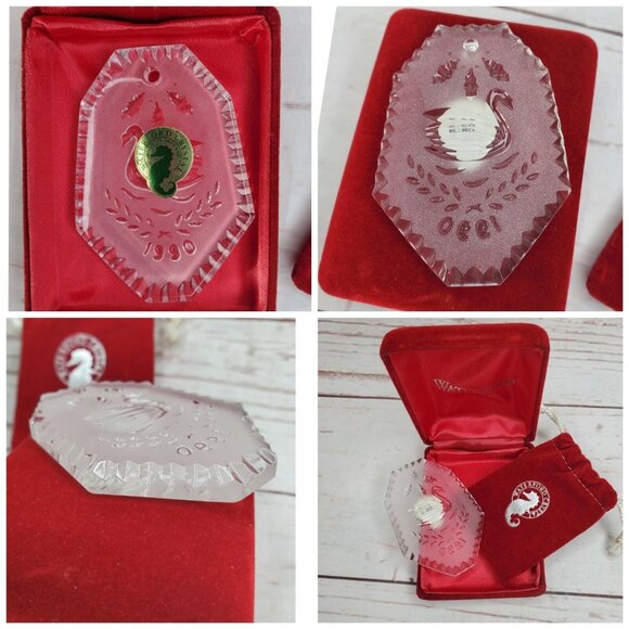 12 Days of Christmas 1990 Waterford Crystal Ornament Swans Swimming Ireland - Picture 1 of 12